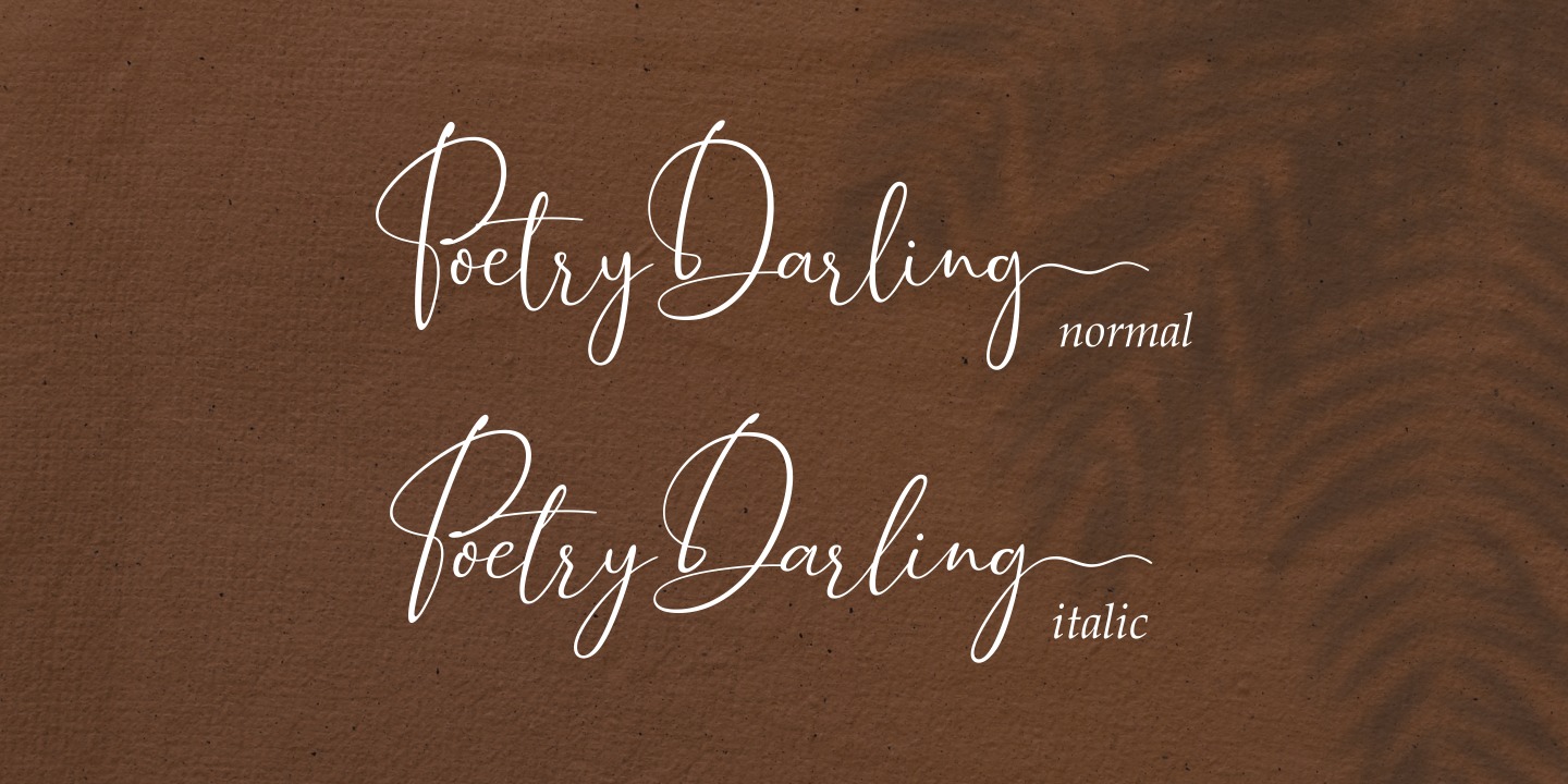 Beispiel einer Poetry Darling Regular-Schriftart